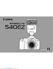 Canon 540EZ - Speedlite - Hot-shoe clip-on Flash Instruction Book