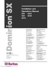 Raritan DOMINION SX 8 Installation And Operation Manual