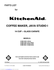 KitchenAid KCM514ER - JavaStudio Stainless-Steel Programmable Coffeemaker Parts List