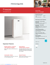 Frigidaire FFH17F7H W Product Specifications