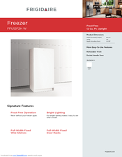 Frigidaire FFU12F2HW - 12.1 cu. Ft. Frost Free Upright Freezer Specifications