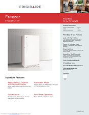 Frigidaire FFU14F5HW - 13.7 cu. Ft. Frost Free Upright Freezer Product Specifications