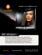 Vizio GV42LHDTV Specifications