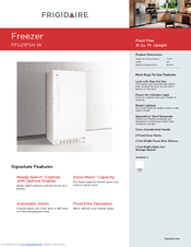 Frigidaire FFU21F5HW - 20.5 cu. Ft. Frost Free Upright Freezer Product Specifications