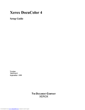 Xerox DocuColor DocuColor 4 Setup Manual