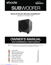Ebode XDOM SUBWOOFER - PRODUCTSHEET Owner's Manual And Installation Instructions