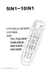 UNIVERSAL REMOTE CONTROL 10IN1 Manual