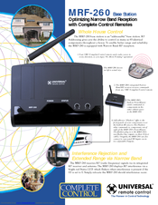 UNIVERSAL REMOTE CONTROL Complete Control MRF-260 Specification