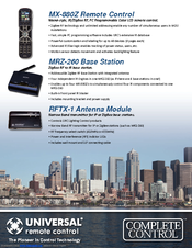UNIVERSAL REMOTE CONTROL RFTX-1 Brochure