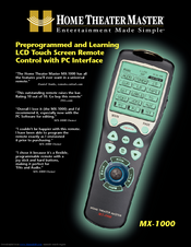Home Theater Master MX-1000 Brochure
