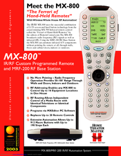 UNIVERSAL REMOTE CONTROL MX-800 Brochure & Specs
