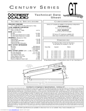 CREST AUDIO CENTURY GT Technical Data