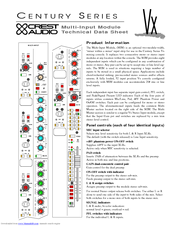 Crest Audio CENTURY SERIES VX MULTI-INPUT MODULE - TECHNICAL Technical Data