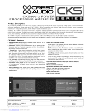 CREST AUDIO CKS800-2 Specifications