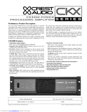 CREST AUDIO CKX800 Specifications