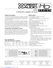 CREST AUDIO HD6 Specifications