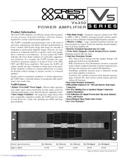 CREST AUDIO VS450 Specifications