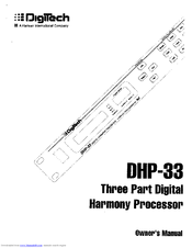 DIGITECH DHP-33 Owner's Manual
