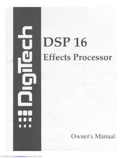 DIGITECH DSP 16 Owner's Manual