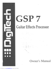 DIGITECH GSP7 Owner's Manual