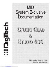 DIGITECH QUAD 400 SYSEX1.0 Manual