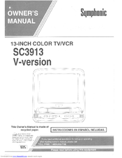 SYMPHONIC SC3913V Owner's Manual