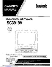SYMPHONIC SC3919V Owner's Manual