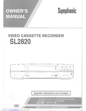 SYMPHONIC SL2820 Owner's Manual