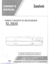 Symphonic SL2820 Owner's Manual