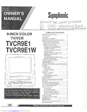 SYMPHONIC TVCR9E1W Owner's Manual