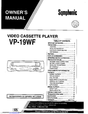 Symphonic VP19WF Owner's Manual
