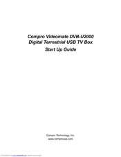 COMPRO Videomate DVB-U2000 Manual