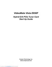 COMPRO VideoMate Vista E650F Manual