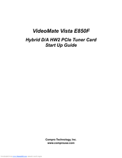 COMPRO VideoMate Vista E850F Manual