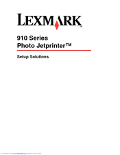 Lexmark Photo Jetprinter 910 Series Setup Solutions