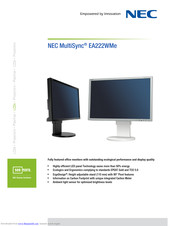 NEC MultiSync EA222WMe Specifications