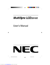 NEC 2010x - MultiSync - 20.1