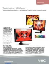 NEC SpectraView II LCD2180WGLEDBKSV Brochure & Specs