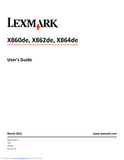 Lexmark 19Z0200 - X 860de 4 B/W Laser User Manual