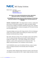 NEC MD205MG-1 - MultiSync - 20.1