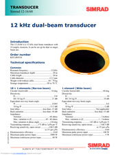 SIMRAD 12-16/60 Datasheet