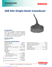 SIMRAD 200-7C -  REV B Datasheet