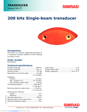 SIMRAD 200-7F -  REV C Datasheet