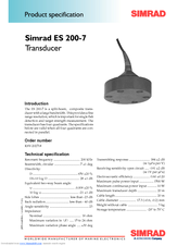 SIMRAD ES200-7 - Datasheet
