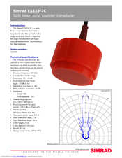 SIMRAD ES333-7C -  REV A Datasheet