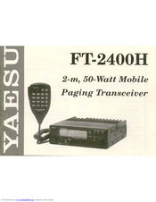 YAESU FT-2400H Instruction Manual