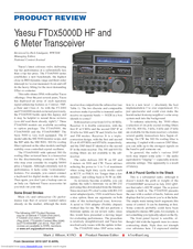 YAESU FTDX5000D HF - PRODUCT REVIEW 12-2010 Manual