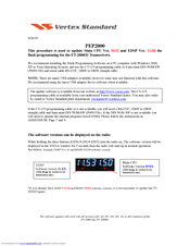 Vertex Standard PEP2000 - UPDATE V0152 AND V11.54 8-26-10 Update Manual