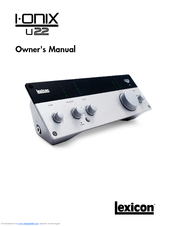 LEXICON I-ONIX U22 Owner's Manual