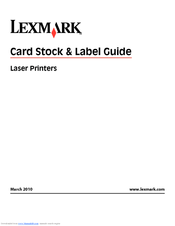Lexmark 25C0010 - X 500n Color Laser Manual